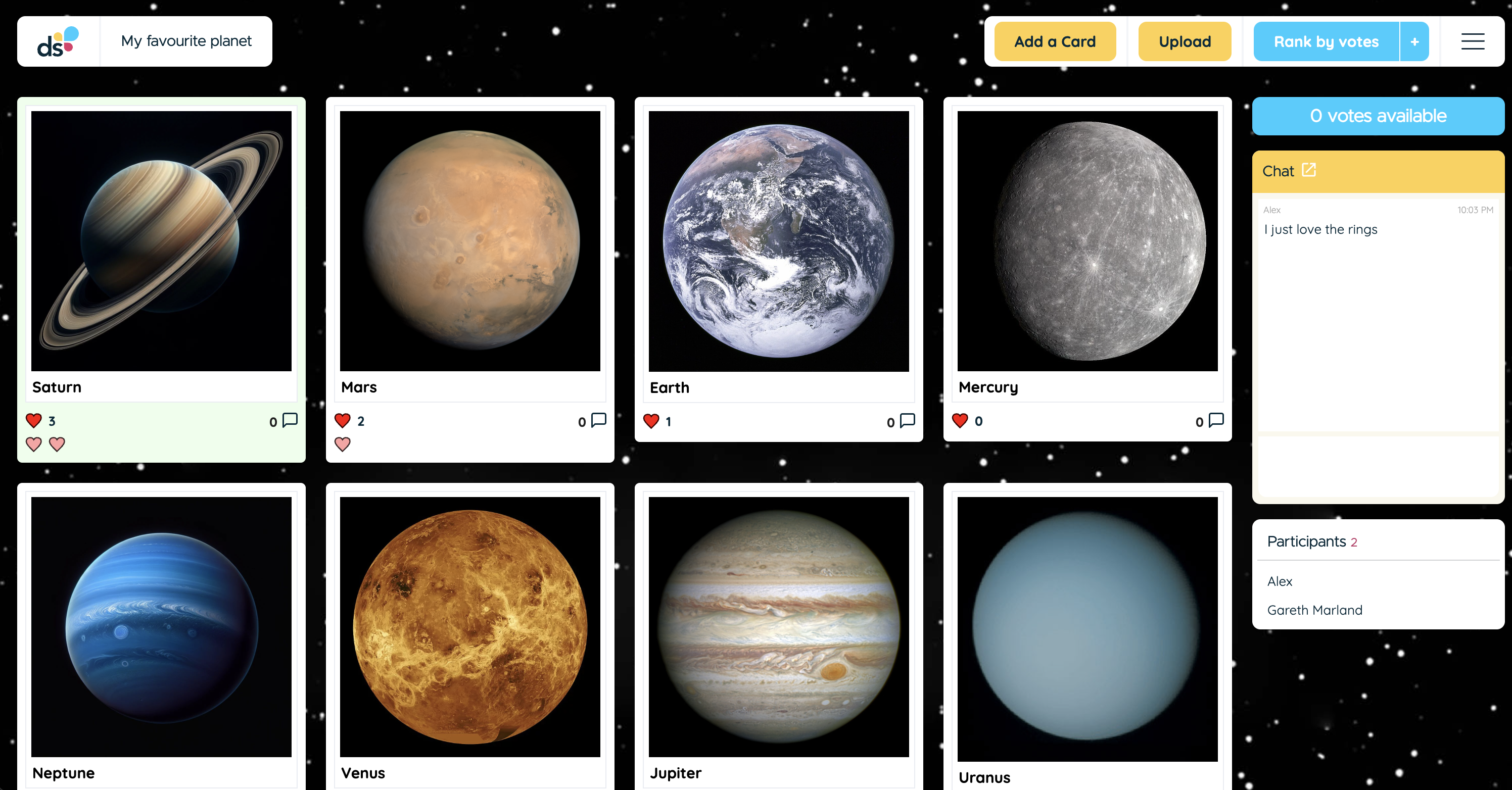 dotvoting planets example